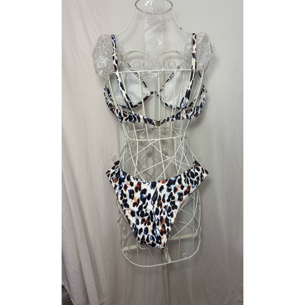 Women's SHEIN Bikini Cheetah Print Multi-colored Size M - Picture 2 of 6